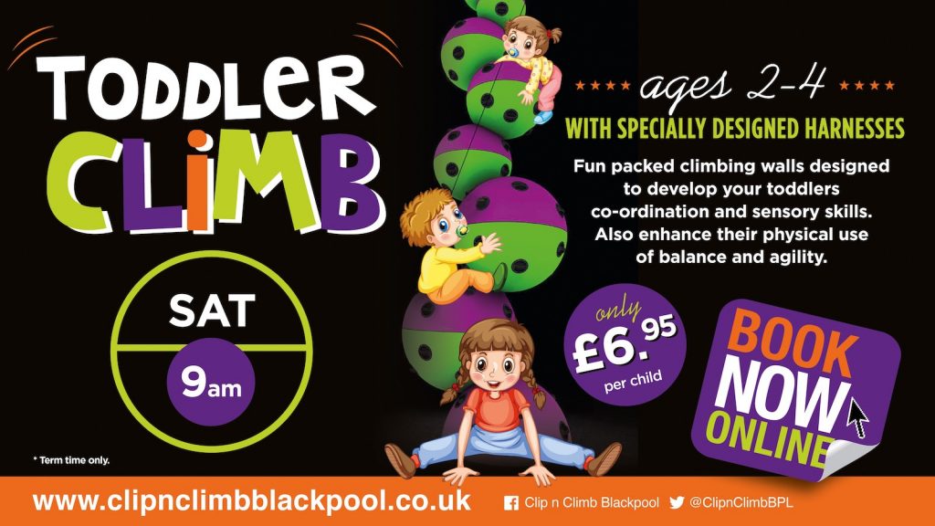 Toddler Climb sessions at clip n climb blackpool